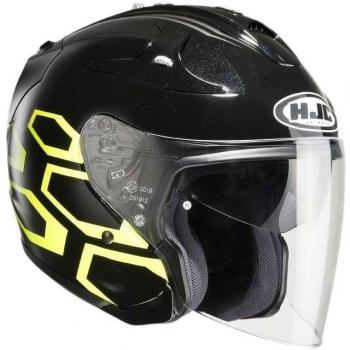HJC 144104 X XL Casco Moto, Negro/Amarillo, XXL