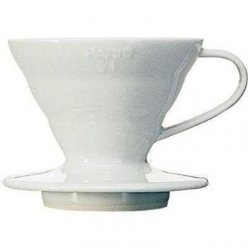Hario VDC01W - Cafetera Dripper V60, de cerámica, 1 taza, color blanco