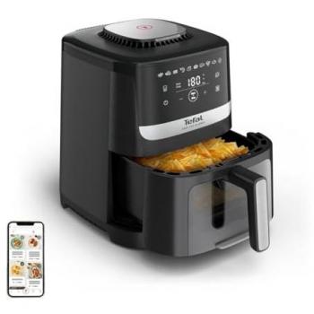 Freidora de aire Tefal Easy Fry Silence 5L, Independiente, Negra, Acero inoxidable, 1670W con temporizador