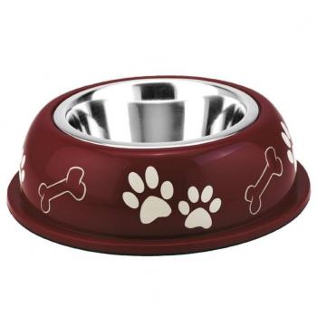 Bol para perros Nobby Nice Diner de acero inoxidable 750ml color rojo