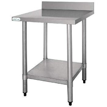 Mesa de preparación de acero inoxidable 900mm con peto y dimensiones 900x600 mm - Vogue T380