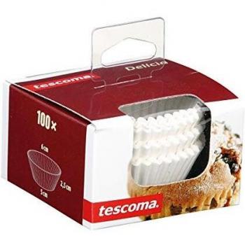 Tescoma Delicia - Pack de 100 moldes de papel, 6 cm, color blanco