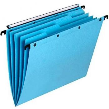 Elba Ultimate Azo – Lote de 5 carpetas colgantes con separadores integrados fondo V A4 Kraft Azul