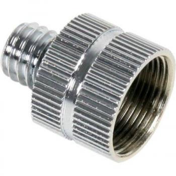 Adaptador de rosca 3/8 a 5/8 para micrófonos, acero, color plata