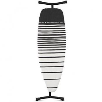 Brabantia - Mesa de Planchar D - para Plancha y Generador de Vapor - Universal Ajustable - No se Desliza y No Araña - área de Apoyo Resistente - Plegable - Fading Lines - 135x45 cm
