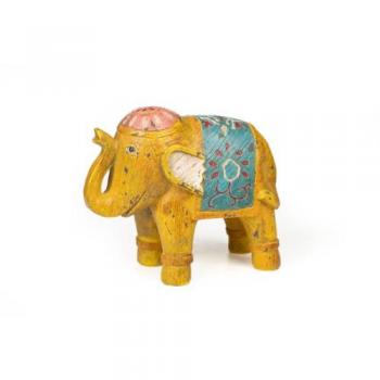 Figura Decorativa Elefante de Resina Multicolor 22 x 18 x 10 cm