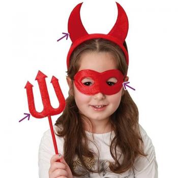Kit de Demonio Infantil con Diadema, Antifaz y Tridente