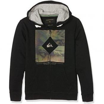 Quiksilver Diamond Day Zip Youth - Sudadera con capucha y cremallera para niño, color negro, talla XL