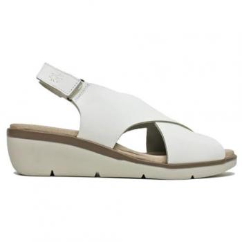 Fly London White Leather Wedge Slingback Sandals for Women, Size 37 (UK 4)