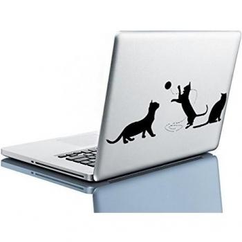 Pegatina de Vinilo de Pared con Diseño de 3 Lindos Gatos Jugando de 20 x 7 cm para Decoración del Hogar y Pegatina Aleatoria de Regalo