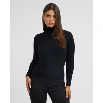 Guess Women's Slim Fit Turtleneck Knit Pullover 'Marion' in Jet Black XS