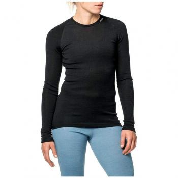 Maillot de Cuerpo Crewneck Lite de Woolpower - Hombre, Negro, Manga Larga, Merino