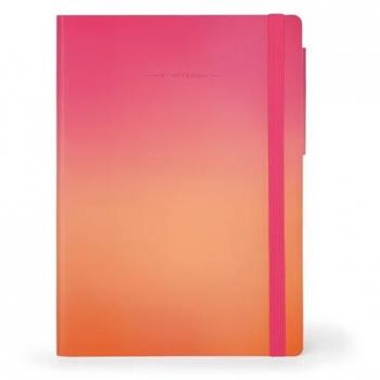 Bloc de notas grande con rayas Legami Golden Hour, papel marfil 90 g/m², 192 páginas, tapa suave, cierre elástico, tamaño 17 x 24 cm
