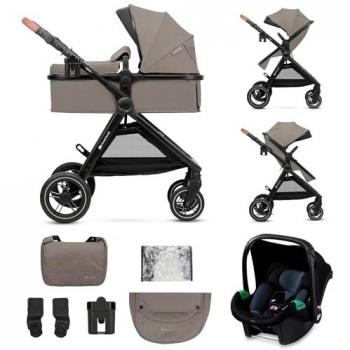 Cochecito 3 en 1 Kinderkraft Esme, Sistema de Viaje para Bebé hasta 4 Años, con Silla de Coche Mink PRO I-Size, Color Beige