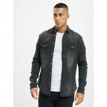 Brandit Riley Denim Long Sleeve Shirt - Black - 2XL