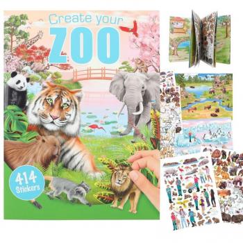 Crea tu propio zoológico con divertidos animales - Libro de pegatinas