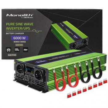 Adaptador e inversor de corriente Qoltec Monolith Auto 6000 W Verde