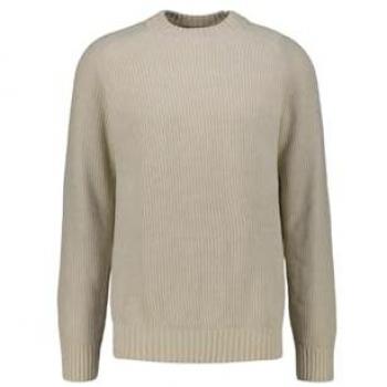 Hugo Boss Beige Regular Fit Crew Neck Sweater for Men (Size L)