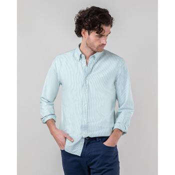 Camisa Oxford de hombre con rayas verdes