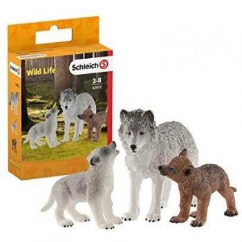Figura de Colección Realista Schleich Mamá Lobo con Cachorros - Edición Especial