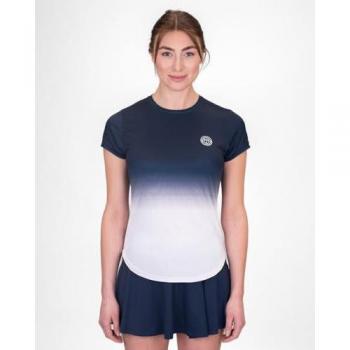 BIDI BADU Camiseta De Manga Corta Crew Gradiant Mujeres - Azul Oscuro, Blanco - Talla XS