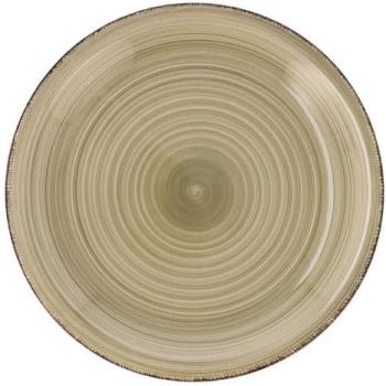 Plato Llano Cerámico 27cm Naturaleza Pintado a Mano, Apto Microondas y Lavavajillas, Apilable