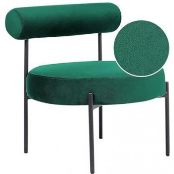 Sillón de terciopelo verde esmeralda sin reposabrazos metal Alpha Beliani