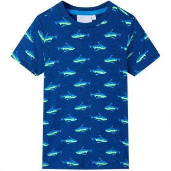 Camiseta infantil azul oscuro 92
