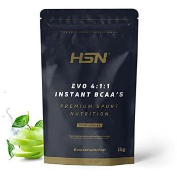 BCAA 4:1:1 en polvo de HSN | Sabor Manzana 1 Kg = 200 Tomas por Envase de 4 Gramos Aminoácidos Ramificados (Leucina + Valina + Isoleuc