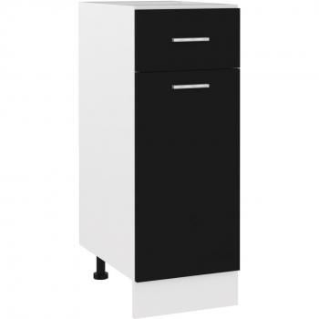 Armario de cocina aglomerado negro 30x46x81,5 cm con cajón y contrachapado multicapa