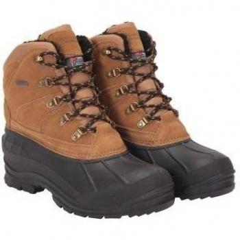 Mountain Warehouse Men's Range Cow Suede Snow Boots - Dark Beige - Size UK 8