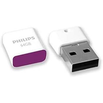Memoria USB Philips Pico 64GB USB 2.0 Púrpura