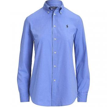 Polo Ralph Lauren Women's Long Sleeve Cotton Button-Down Shirt - Blue - Size 36