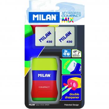 MILAN Blister afilaborra Compact Mix + 2 gomas de recambio
