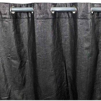 Cortina filtrante COMETE - Algodón, lino y lurex - Negro - 140 x 250 cm