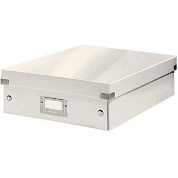 Caja Organizadora Mediana Leitz Click and Store, Blanco con Separadores