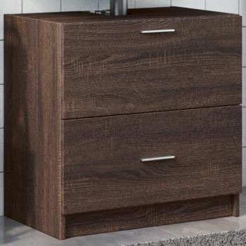 Armario de lavabo madera de ingeniería marrón roble 59x37x59 cm