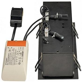 Empotrable LED Cuadrado Kadux Triple 21W Negro Mate 3000K Regulable