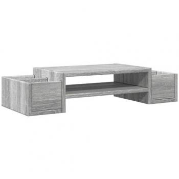 Soporte de pantalla con almacenaje gris Sonoma 70x27x15 cm