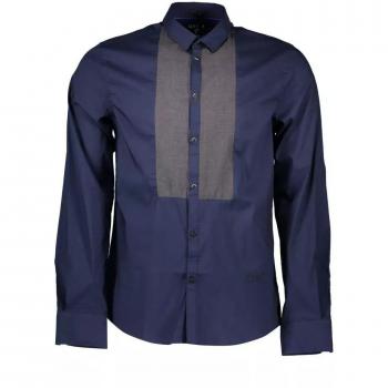 Guess Jeans Blue Cotton Shirt - S, Elegant Slim Fit Long Sleeve Shirt, Blue male, Sizes: S
