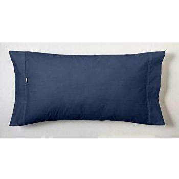 ES-TELA - Funda de almohada COMBI LISO 200 HILOS algodón peinado, color Acero - 1 pieza de 45x170 cm - Confeccionado con biés - 100% Algodón - 200 Hilos