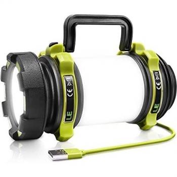 LE Rechargeable CREE LED Torch, 500 Lumen Camping Lantern, Water Resistant Outdoor Searchlight for Emergency, Fishing, Hiking, Power Cuts and More