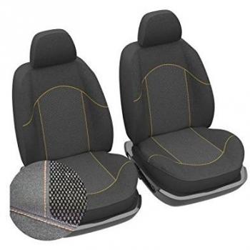 Funda de Asiento Universal Delantera - 2 Asientos - Malla Poliéster y Tejido Mesh Naranja - Antideslizante y Lavable