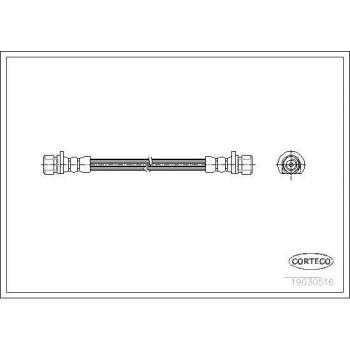 Latiguillo de freno CORTECO 19030516 - manguera de freno, alta resistencia, compatible con vehículos específicos, fabricado en materiales duraderos, diseño optimizado para un rendimiento eficiente del sistema de frenos