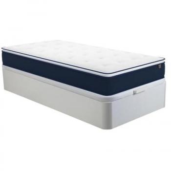 Conjunto somier baúl blanco + colchón de muelles ensacados con sobrecolchón integrado de 24 cm - ALTIER de YSMÉE