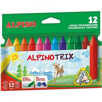 Estuche 12 ceras blandas Alpino Trix colores surtidos