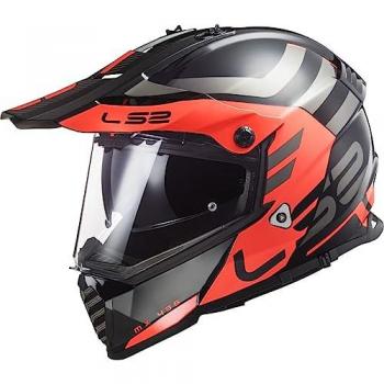 Casco LS2 MX436 Pioneer Evo Adventurer negro mate/naranja