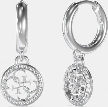 Guess Pendientes de Aro Life In 4G JUBE02135JWRHT-U para Mujer de Acero con Circonita
