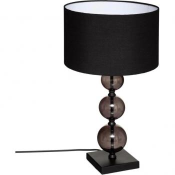 Lámpara de mesa Alma en metal y vidrio negro - H 52 cm, con función decorativa