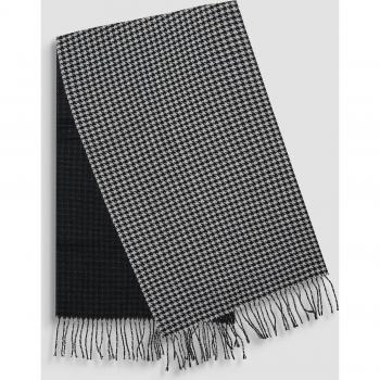 Antony Morato Men's Double-Face Jacquard Scarf and Gloves Set - Black, One Size